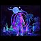 Polyester Glow in The Dark Wall Tapestry, Night Art Tapestry, for Neon Party Wall, Bedroom, Living Room, with Traceless Nail & Clips, Space Theme Pattern, 930x730x0.2mm