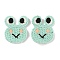 Animal Polyester Knitted Appliques, Costume Hat Bag Ornament Accessories, Frog Pattern, 31x27x2.5mm