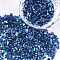 Plated Glass Seed Beads, For Nail Art Decoration Accessories, No Hole/Undrilled, Chips, Marine Blue, 2~7x1~5x0.5~2mm, about 450g/bag