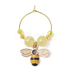 Bees & Honeycomb Alloy Enamel Wine Glass Charms AJEW-JO00220-4