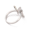 Two Tone Brass Butterfly Open Cuff Ring RJEW-B050-03-3