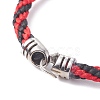 Triple Handmade Lampwork Beaded Braided Cord Bracelet for Women BJEW-JB07598-5