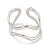 Non-Tarnish 304 Stainless Steel Irregular Open Cuff Ring for Women RJEW-A043-26P-2