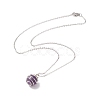Natural Gemstone Cage Pendant Necklace with 304 Stainless Steel Cable Chains for Women X-NJEW-JN03905-01-4