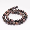 Natural Rhodonite Bead Strands G-K153-B42-8mm-2