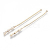 Brass Micro Clear Cubic Zirconia Chain Tassel Big Pendants KK-N231-163G-NF-2