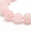 Frosted Natural Rose Quartz Round Bead Strands G-M064-12mm-09-2