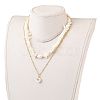 Chip Natural Shell Double Layer Necklaces NJEW-JN03191-5