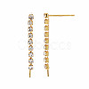 Brass Micro Pave Clear Cubic Zirconia Stud Earring Findings X-KK-S360-173-3