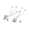 Ion Plating(IP) 304 Stainless Steel Stud Textured Earrings EJEW-P191-17-4