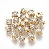 Brass Micro Pave Cubic Zirconia Beads ZIRC-D116-06-1