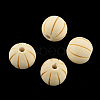 Undyed Natural Wood Round Beads WOOD-R253-23-LF-1