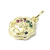 Brass Micro Pave Colorful Cubic Zirconia Pendants KK-H475-18G-01-2