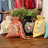 WADORN 3 Sets 3 Colors DIY Embroidery Flower Pattern Drawstring Bag Making Kit DIY-WR0002-55-4