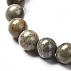 Natural Silver Leaf Jasper Round Beads Stretch Bracelet for Men Women BJEW-JB06824-02-4