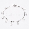 304 Stainless Steel Happy Smile Charm Bracelets BJEW-G628-05P-1
