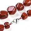 Natural Red Jasper Nuggets Beaded Necklaces for Women Men NJEW-K388-01L-3