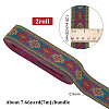 Ethnic Style Embroidery Polyester Ribbons OCOR-WH0079-95-2