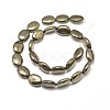 Oval Natural Pyrite Beads Strands X-G-I126-19-14x10mm-2