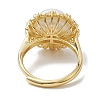 Flower Natural Pearl Adjustable Rings RJEW-P113-03G-3