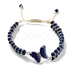 Natural Lapis Lazuli Braided Round Bead Bracelets BJEW-K251-06L-2