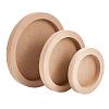 3Pcs 3 Style Flat Round Wooden Picture Frames TOOL-WH0118-17-1