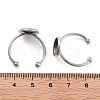 Tarnish Resistant 304 Stainless Steel Open Cuff Ring Components STAS-B072-09C-P-3