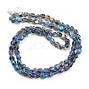 Full Rainbow Plated Electroplate Transparent Glass Beads Strands EGLA-G037-04A-FR04-2