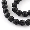 Dyed Natural Lava Rock Gemstone Round Bead Strands G-R293-05-1