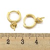 Brass Micro Pave Clear Cubic Zirconia Hoop Earring Findings KK-G490-12G-3