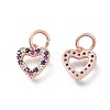 Brass Micro Pave Cubic Zirconia Charms ZIRC-F106-02RG-2