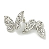 Rack Plating Butterfly Brass Micro Pave Clear Cubic Zirconia Stud Earrings EJEW-H014-09P-2