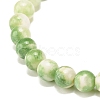 Natural White Jade Round Beaded Stretch Bracelet BJEW-JB07968-04-5