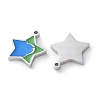 304 Stainless Steel Enamel Charms STAS-M102-20P-03-2