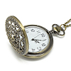 Alloy Flat Round Pendant Necklace Pocket Watch WACH-N012-04-4