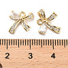 Brass Micro Pave Clear Cubic Zirconia Charms KK-C054-04G-3