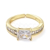 Brass Micro Pave Cubic Zirconia Rings RJEW-E077-05G-2