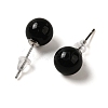 Natural Obsidian Stud Earrings X-G-B075-02P-01-2