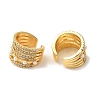 Rack Plating Brass Micro Pave Clear Cubic Zirconia & ABS Plastic Pearl Clip-on Earrings for Women EJEW-G403-04G-2