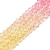 Gradient Color Baking Painted Glass Bead Strands DGLA-A039-T2mm-A02-4