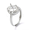 Adjustable 925 Sterling Silver Ring Components STER-K179-12P-1