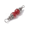 Natuarl Mixed Gemstone Round Beaded Connector Charms PALLOY-JF02714-4