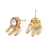 Rack Plating Brass Micro Pave Cubic Zirconia Stud Earring for Women EJEW-C057-10G-2