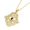 Brass Micro Pave Clear Cubic Zirconia Pendant Necklaces NJEW-Z035-05C-G-2