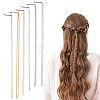  6Pcs 6 Styles Stainless Steel Punk Tassel Hair Clips Hair Extension Chain Clasps MRMJ-NB0001-18-1