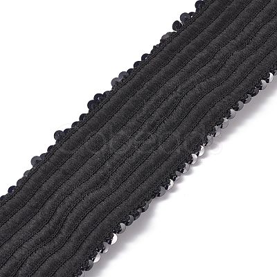 Sparkle Polyester Plastic Paillette Elastic Chain Rolls OCOR-XCP0001-61-1