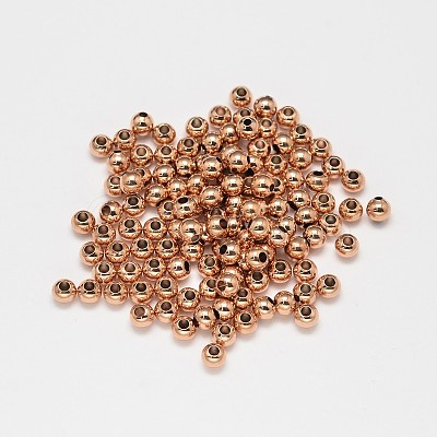 Rack Plating and PVD Vacuum Plating Brass Round Spacer Beads KK-I598-22RG-RS-1