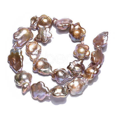 Baroque Natural Nucleated Keshi Pearl Beads Strands PEAR-S020-A02-1