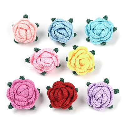 Cotton Knitting Artificial Flower DIY-P082-01-1