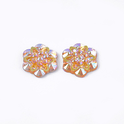 Resin Rhinestone Cabochons CRES-T012-04D-1